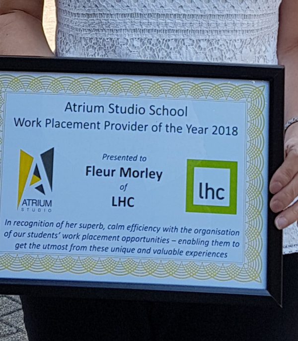 Fleur awarded Work Placement Provider 2018 by Studio School